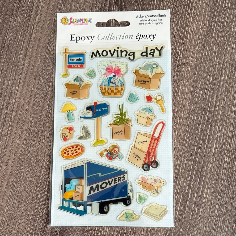 ❤️$8 Sandylion Epoxy Collection Moving Day Stickers